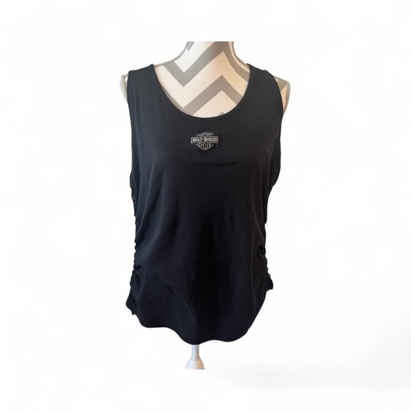 Womens Harley-Davidson Women’s Black Ruched Tank Top Size 2X - Picture 1 of 7